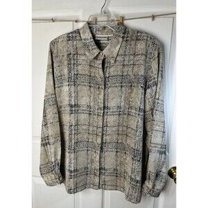 Alfred Dunner Blouse Women's 18 Polyester Snake Print Design Button Up Mobwife